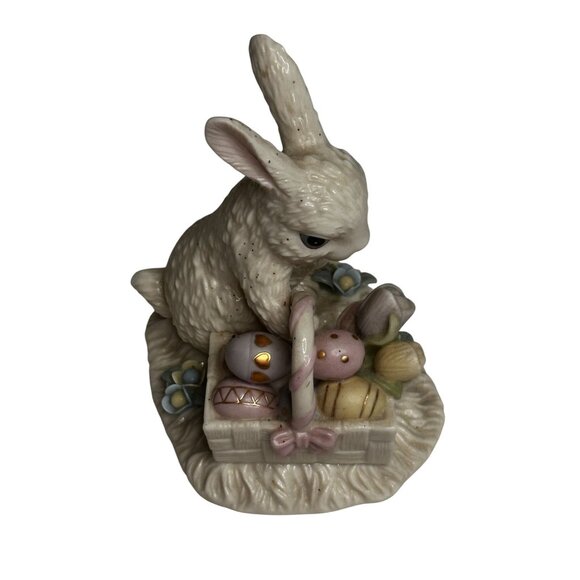 Two 2004 Lenox Fine Ivory Easter Bunny Egg Cup Basket Spring Tulips - Picture 10 of 14